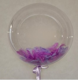 Шар Bubble Фиолетовые перья